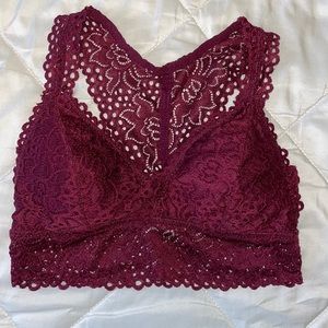 Maroon Lace Bralette